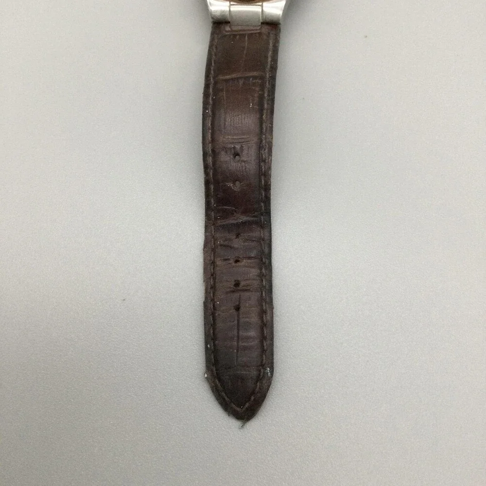 Bulova Marine Star Womens Watch 30mm Brown Leather 98R93 NOT RUNNING FOR PARTS